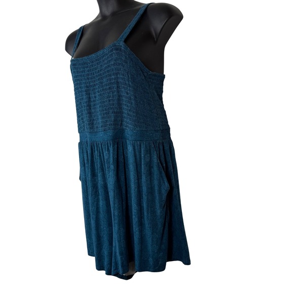 Torrid Smocked Tube Romper Legion Blue Floral Plus Size 1X 14-16 NWT 43625951 - Picture 12 of 15